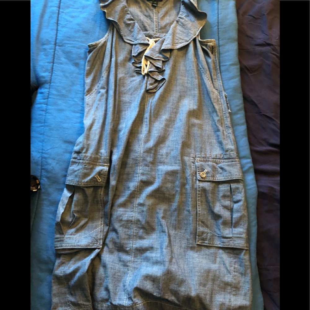 Denim side zipper dress